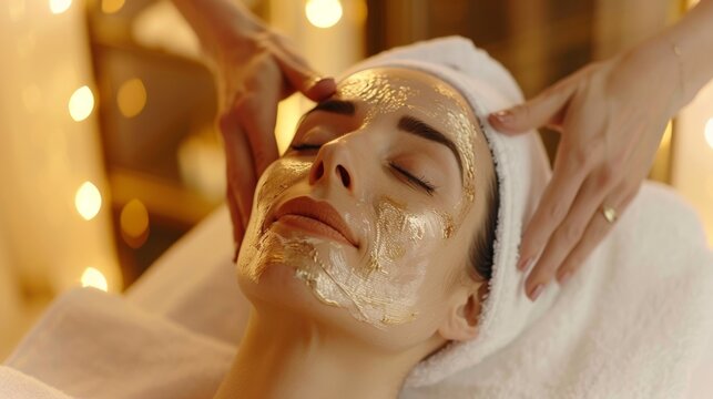Luxurious Gold Infused Bridal Facial for Wedding Day Preparation in Elegant Spa Setting