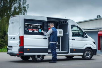 Mobile Car Diagnostic Service Van Equipped with Advanced Diagnostic Tools for On-Site Vehicle Checks