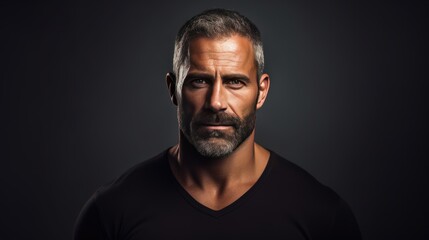 Obraz premium old man model on a blank dark background, 