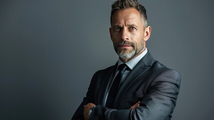 Obraz premium a businessman in a sharp suit confidently posing 