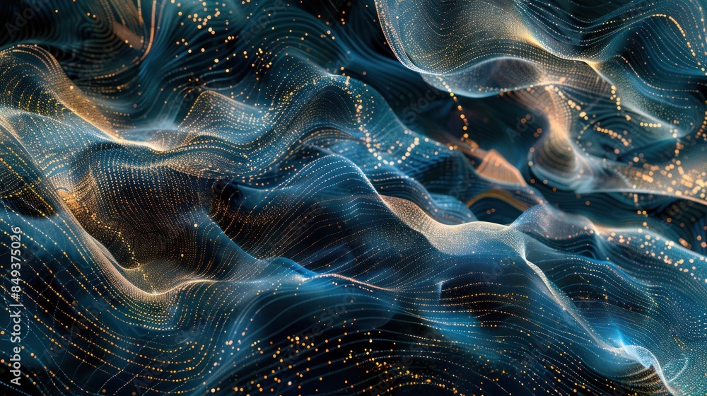 Poster a digital abstract background with flowing data streams