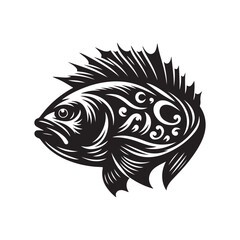 Fish vector, fish silhouette logo, vector image 