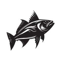 Fish vector, fish silhouette logo, vector image 