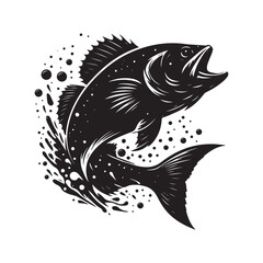 Fish vector, fish silhouette logo, vector image 