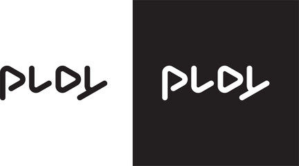 play font, play logo letter, triangle font, logo template design