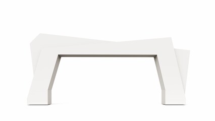 Gate entrance with for mock up event display, straight line design isolated on white space