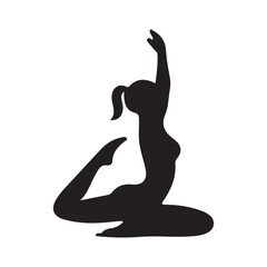 meditation yoga silhouette vector logo icon design