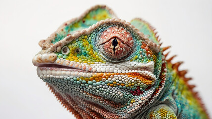 Obraz premium Chameleon reptile photo on clean white background