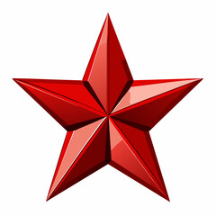 Obraz premium 3d-red-metal-star-5-rays-on-white-background (1)