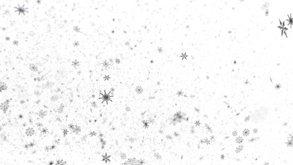 Snowflake Ballet: Exquisite 3D Illustration of Descending Festive Snowflakes in Motion