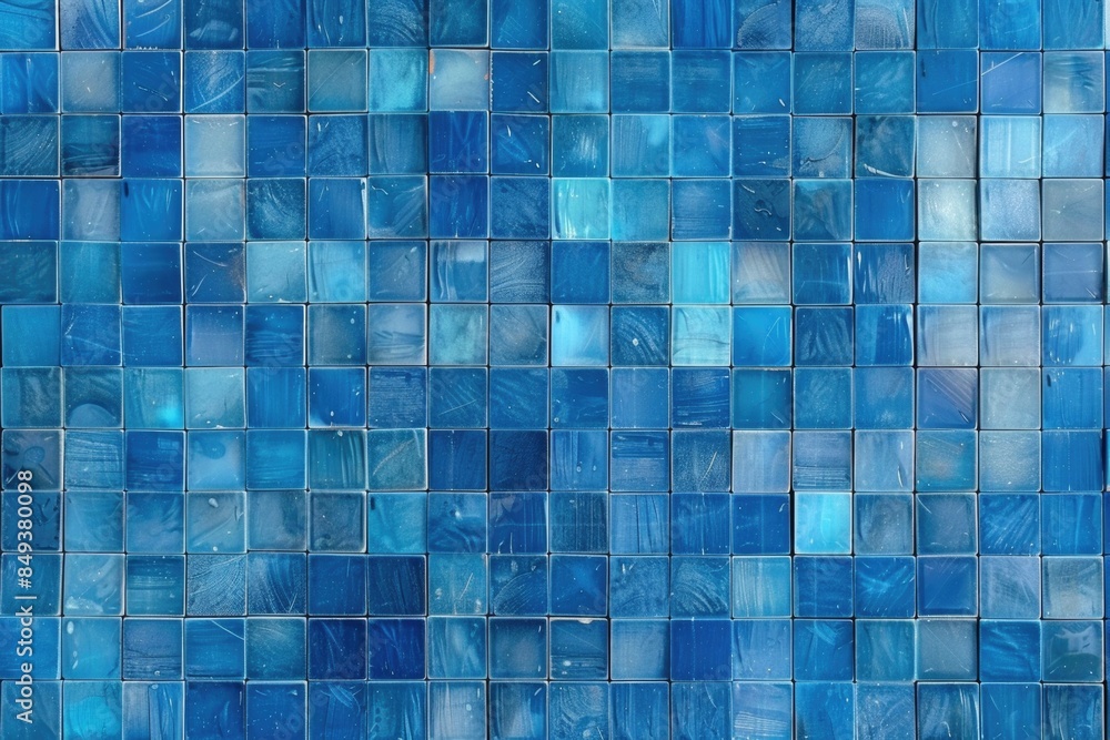 Poster a detailed view of a blue glazed tile surface with a subtle texture