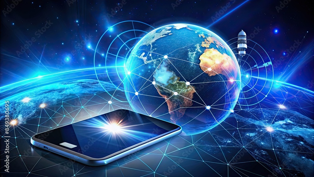 Poster worldwide mobile internet communications. using a wireless satellite network to access the internet 