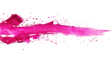 Pink brush stroke on a transparent background