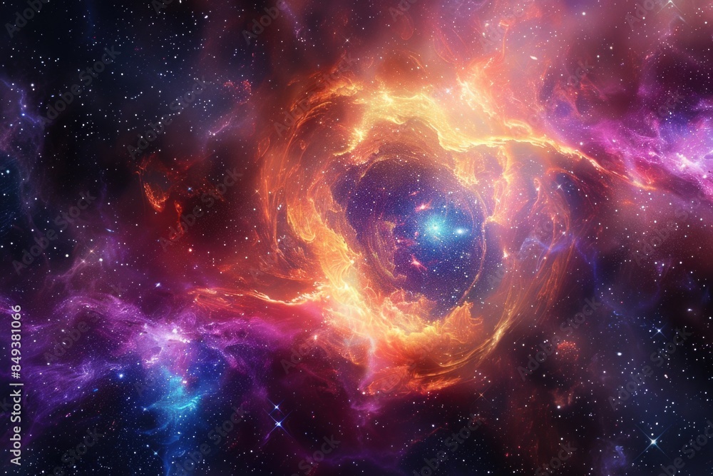 Wall mural space scenery featuring stars and nebulas, suitable for astronomy or sci-fi themed projects