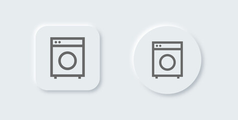 Laundry line icon in neomorphic design style. Clothes Washer signs vector illustration.