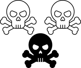 Minimalistic Halloween Skull and Crossbones | Transparent Background