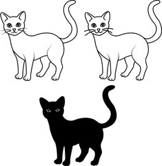 Minimalistic Halloween Cat | Transparent Background