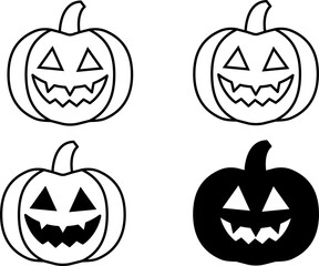 Minimalistic Halloween Jack O' Lantern Pumpkin | Transparent Background