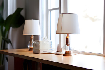lamp on a table