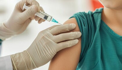 Close up of doctor administering injection into patient s arm in detailed medical procedure