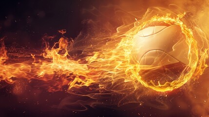 A volleyball ball fire.