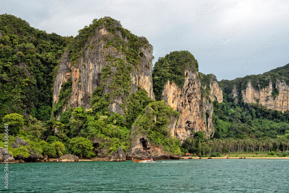 Wall mural Krabi, Thailand. Andaman Sea. Beach tourism and relaxation