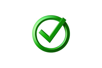 A green checkmark symbol on a transparent background representing approval, confirmation, success, or completion in digital applications.