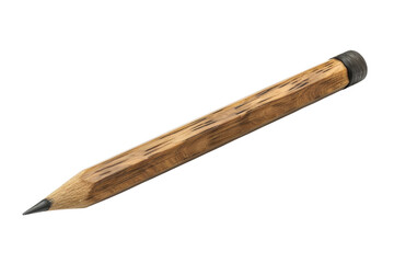 Obraz premium Close-up of a simple wooden pencil with a sharpened tip, isolated on a transparent background. Perfect for various educational and office purposes.
