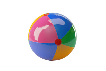 Fototapeta premium Colorful inflatable beach ball isolated on transparent background. Perfect for summer, pool, and outdoor fun activities.