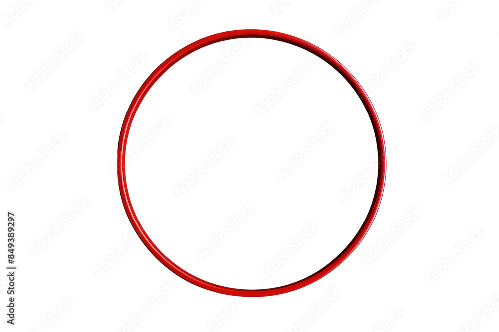 Wall mural high-resolution image of a red circle ring against a transparent background, perfect for design, ico