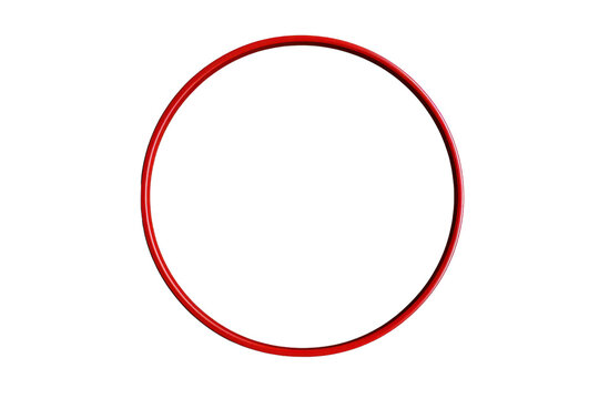 High-resolution image of a red circle ring against a transparent background, perfect for design, icon, or abstract art projects.