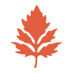 An orange maple leaf