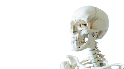 Human skeleton on a transparent background