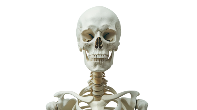Human skeleton on a transparent background