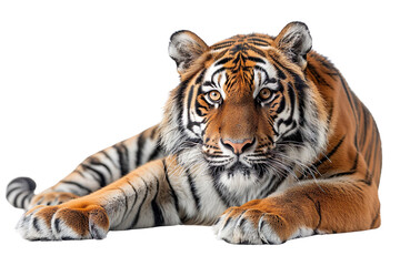 Fototapeta premium Tiger isolated on white background, transparent background