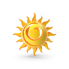 High-Resolution Realistic Sun Logo PNG Image with Indian Hindu God and Vitamin D3 Theme for Cultural and Health Illustrations