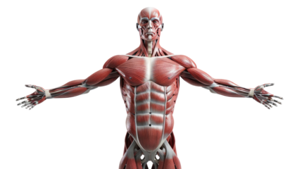 Human anatomy on a transparent background