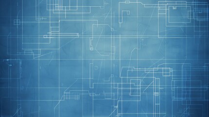 Design a blue background with faint grid lines, resembling a blueprint.