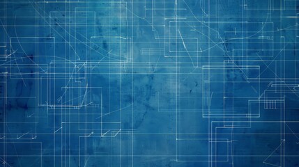 Design a blue background with faint grid lines, resembling a blueprint.