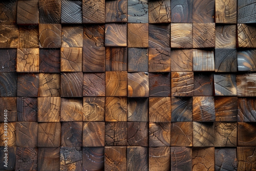 Poster a detailed view of wooden wall texture with knots and grain patterns