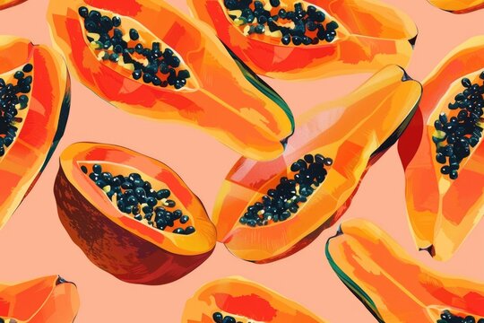 A pattern featuring papanas on a pink background, ideal for food or travel illustrations