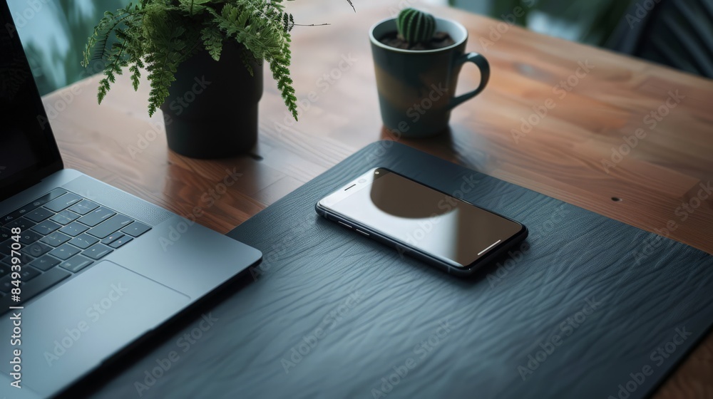 Poster design a phone with a dual-screen setup for multitasking and enhanced productivity.