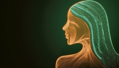 Fototapeta premium Background with a silhouette of a woman