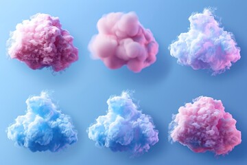 A collection of white clouds floating in the air, with no distinct shapes or features