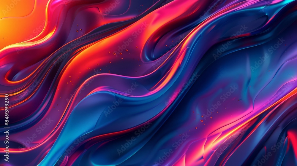 Poster design an abstract background using fluid, gradient colors to create a sense of depth and movement.