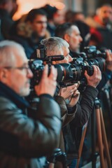 Group of individuals capturing memories with cameras