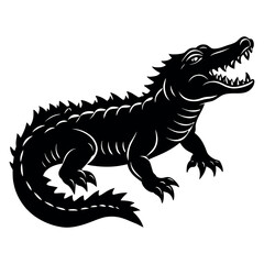 Naklejka premium crocodile silhouette vector illustration Design on a white background