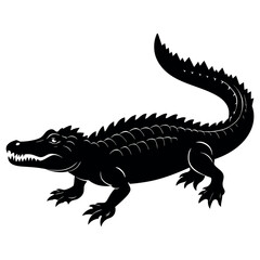 Fototapeta premium crocodile silhouette vector illustration Design on a white background
