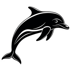 Obraz premium dolphin silhouette vector illustration Design on a white background