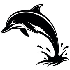 Naklejka premium dolphin silhouette vector illustration Design on a white background